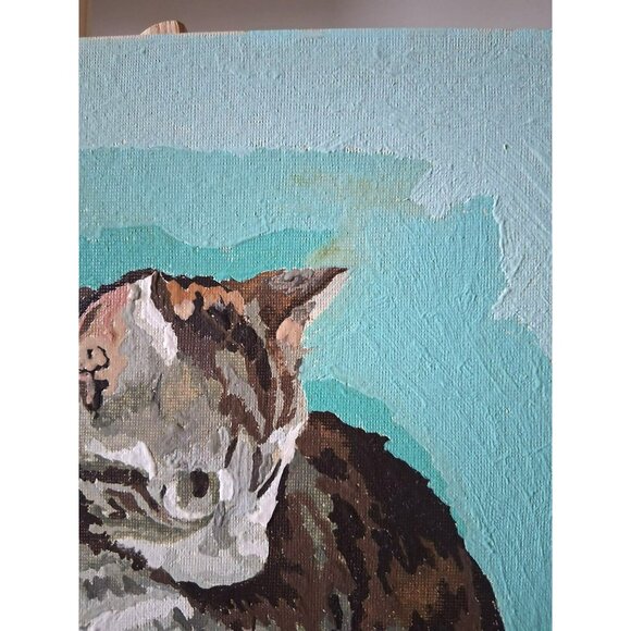 Vintage Hand Painted Oil Painting Of Two Kittens On Board Artist Fran Sullivan - Picture 7 of 10